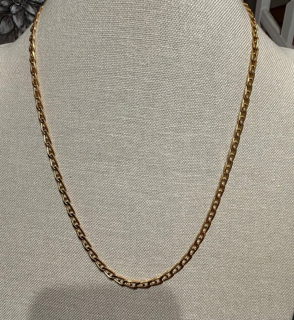 Vintage Monet Gold Tone Chain Necklace 24” Signed